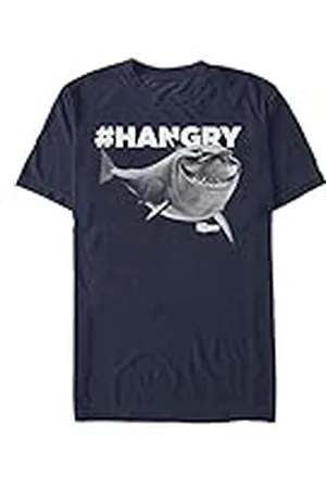 Pixar Unisex Hitta Nemo-Hangry Bruce Organic Short Sleeve t-shirt, Navy Blue, M, , M
