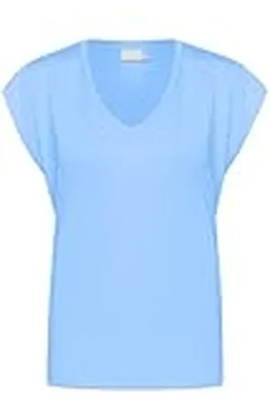 Kaffe T-shirt kortärmad V-ringad vanlig passform tröja T-shirt dam, , M