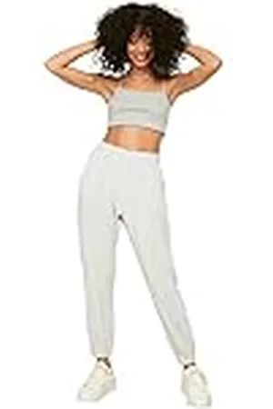 Trendyol Dam sammet lös joggingdräkt stickad träningsdräkt sweatpants, , XL