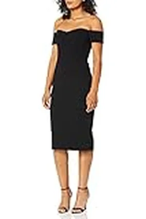 Dress The Population Dam Bailey Off Shoulder Sweetheart bodycon midi sheath klänning, , L