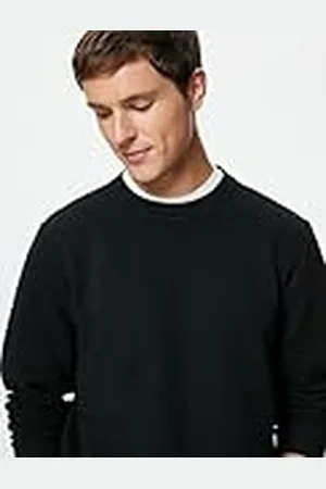 Koton Män basic långärmad crew neck cloth detalj tröja, , L
