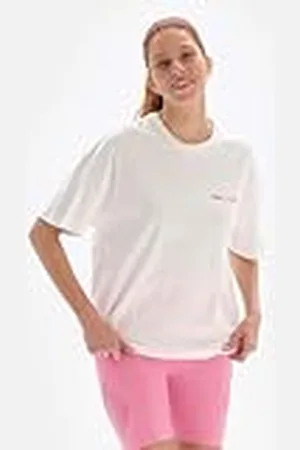 Dagi Stickad oversize överstorlek kortärmad crew neck t-shirt, , XL, , XL