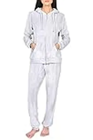 Sleepdown Dam damer velour träningsoverall 2 delar topp och botten joggingbyxor mjuka mysiga lediga träningskläder set, , S