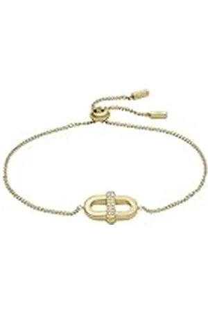 Fossil Heritage D-Link Glitz guldfärgat rostfritt stålarmband för kvinnor, JF04584710
