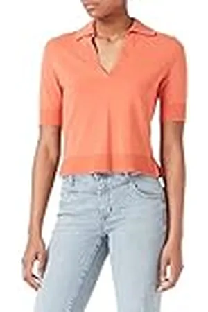 QS by s.Oliver Damtröja med polokrage, kortärmad, orange, 32, , 32 SE