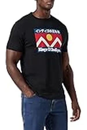 Kings of Indigo Darius T-shirt för män, Svart (svart bergsflagga 6907), XL
