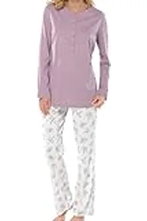Schiesser Dam sovdräkt/pyjamas lång kostym lång, 1/1 arm