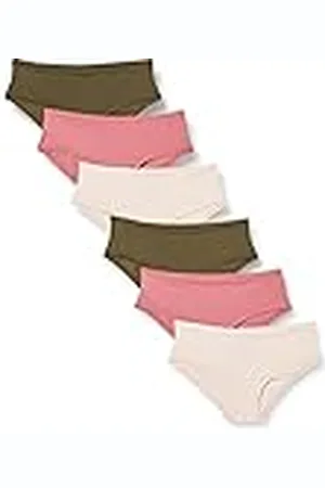 Amazon Hipsterunderkläder för kvinnor (finns i plusstorlek), paket med 6, rodna/mörk kaki grön/malva, X-Small