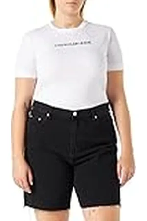 Calvin Klein Bermuda mamma shorts byxor dam, Svart denim, 24W