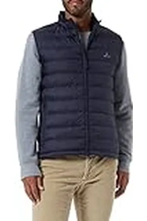 GANT Herrar D1. Mixed Media Light Vadderad Gilet, Evening Blue, S