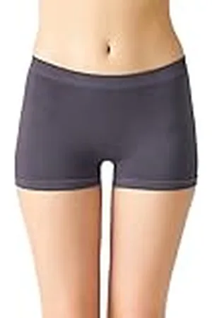 LOS OJOS Antracitfärgade sömlösa boxershorts Ribbed Boyshort, , M