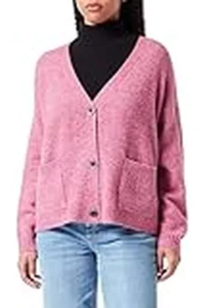 SIRUP COPENHAGEN Kvinnors röd lila oversize kofta tröja, medium