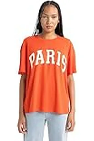 DeFacto Dam-t-shirt – klassisk basic oversize skjorta för kvinnor – bekväm t-shirt för kvinnor, , S