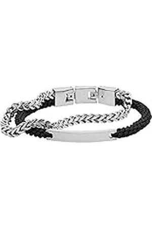 Fossil Armband För Män Vintage Casual, Inre Längd: 180mm - 195mm Silver Stainless Steel Bracelet, JF03325040