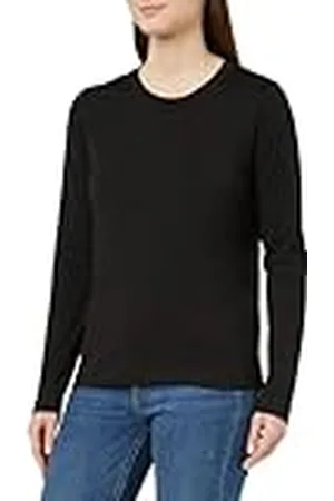 Kaffe Dam T-shirt långärmad tröja T-shirt Crew Neck vanlig passform höftlängd, , XS