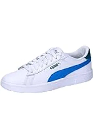 PUMA Smash 3.0 L Jr, Unisex-barn och tonåringar sneakers, Vit Hyperlänk blå kallgrön, 40 EU