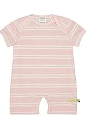 loud + proud Unisex babyspelare ränder med linne, GOTS certifierade sparkbyxor
