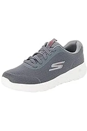 Skechers Herrsko Gowalk Max – atletisk promenadsko för träning, med Air Cooled Foam och sneakerdesign., Kolsvart/rött, 42.5 EU