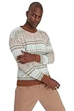 Trendyol Herr rund hals färgblock vanlig tröja sweatshirt, , XL