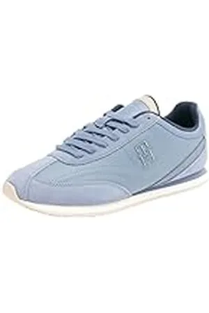 Tommy Hilfiger Dam TH Heritage Runner LTHR (FW0FW08114) låg-topp sneakers, blå (blekt bläck), 7 UK, , 41 EU