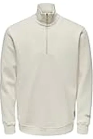 Only & Sons ONLY&SONS sweatshirt med dragkedja för män hög hals långärmad snygg väsentlig, , XXL