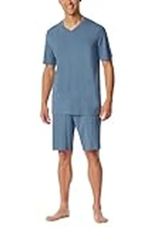 Schiesser Herr pyjamas kort V-ringade modern nattkläder pyjamasset, , 58, , 58
