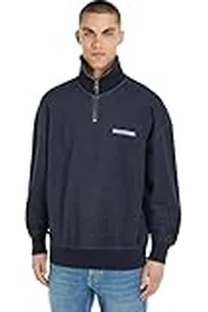 Tommy Hilfiger Män Monotype Honeycomb 1/4 blixtlås 1/2 dragkedja, blå, L, , L