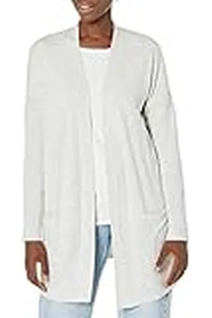 Amazon Dam avslappnad passform lätt lounge frotté cardigan med öppen framsida, , medium