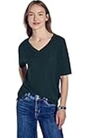 Street one T-shirt med stickad look, , 40