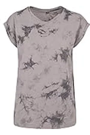 Build Your Brand Bygg ditt varumärke damer Batik Dye Extended Shoulder Tee T-Shirt Damer