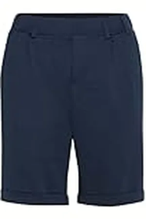 Kaffe Kvinnors kostym shorts vikta manschetter mitten midja elastisk midjeband fickor, , S