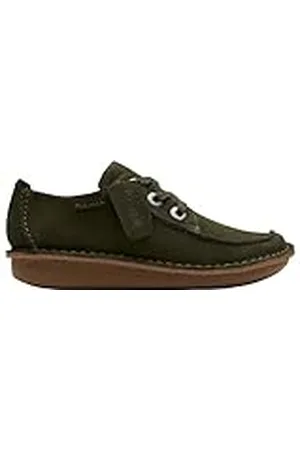 Clarks Premium roliga drömsneakers för kvinnor, mörkgrön mocka, 3 UK, Mörkgrön mocka, 36 EU