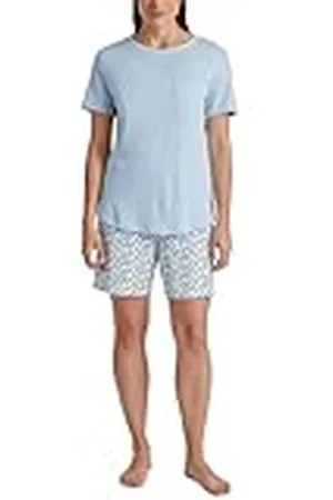 Calida Sweet Dreams kort pyjamas, dam, av 100% bomull, byxor med tygtäckt elastisk linning, , 44-46