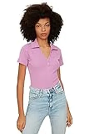 Trendyol Kvinnors knapp detaljerad knäppning stickad body t-shirt, extra liten