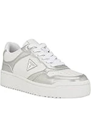 Guess Miram Sneaker för kvinnor, Vit/Silver Multi 142, 10 US