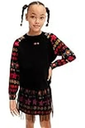 Desigual Flicka platt stickad tröja långärmad tröja, , 12 år