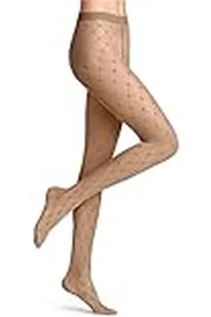 Falke Twisted Story W TI transparent fint mönster 1 par, strumpbyxor för dam, beige (Powder 4169), S, , S