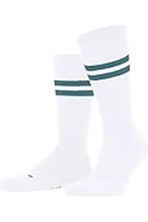 Falke Unisex strumpor Dynamic U SO bomull mönstrade 1 par, vit (White-Petrol 2066), 42–43, , 42-43 EU