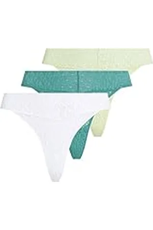 Calvin Klein Dam LOW RISE THONG 3PK LV00QD5304, multi (vit/höggrön/levande blågrön), S, , S