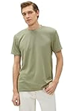 Koton Basic T-shirt för män rund hals kortärmad vävd, , XL