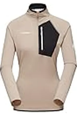 Mammut Damtröja, halvlång dragkedja, XS, beige, funktionell skjorta, topp för idrottare, gjord av Polartec Power Grid, , XS