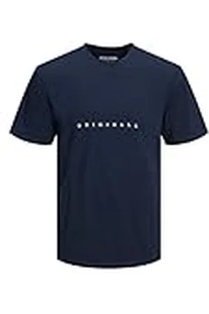 JACK & JONES JACK&JONES JORCOPENHAGEN T-tröja för män SS Crew Neck NOOS T-shirt, marinblå blazer/passform: avslappnad/ORG-tryck/moln EMB, XS