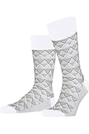 Falke Strumpor för män, Colonial Style M SO bomull mönstrad, 1 par, vit (White 2000), 39–40, , 39-40 EU