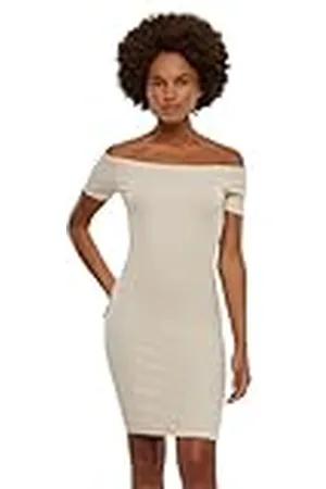 Urban classics Dam Off Shoulder Ribbklänning, Damklänning, finns i många olika färger, storlekar XS till 5XL, , XXL