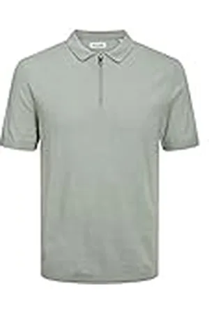 JACK & JONES Herr JJEMIL Spring Knit Polo stickad tröja med dragkedja, Wrought Iron, M, , M