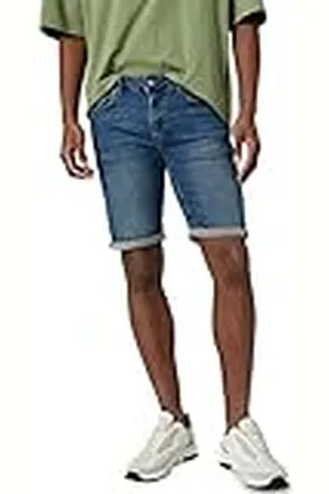 Koton Män, denim, shorts, vikta ben, detaljerad, ficka med knapp, , 36 SE