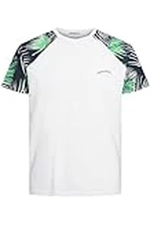 JACK & JONES Jorpalma AOP Raglan Tee Ss Crew Neck T-shirt, Navy Blazer/AOP: Palmer, L, , L