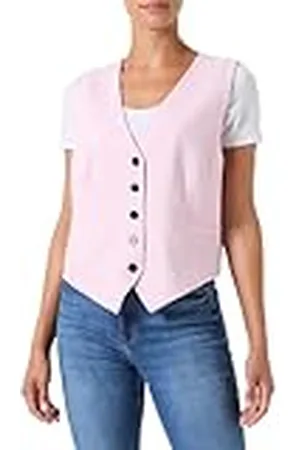 Kaffe Kvinnors Waistcoat V-neck knapp fastande prickad fåll fickor förvrängd passform dam, , 40