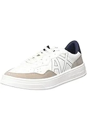 Armani Exchange Herr Seattle Low Contrast sydd sidologotyp sneakers, off white + BEIGE, 41,5 EU