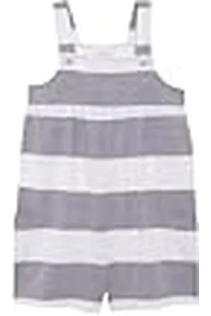 Gocco Ränder jumpsuit med broderad grå ljusbrun, , 5-6 år